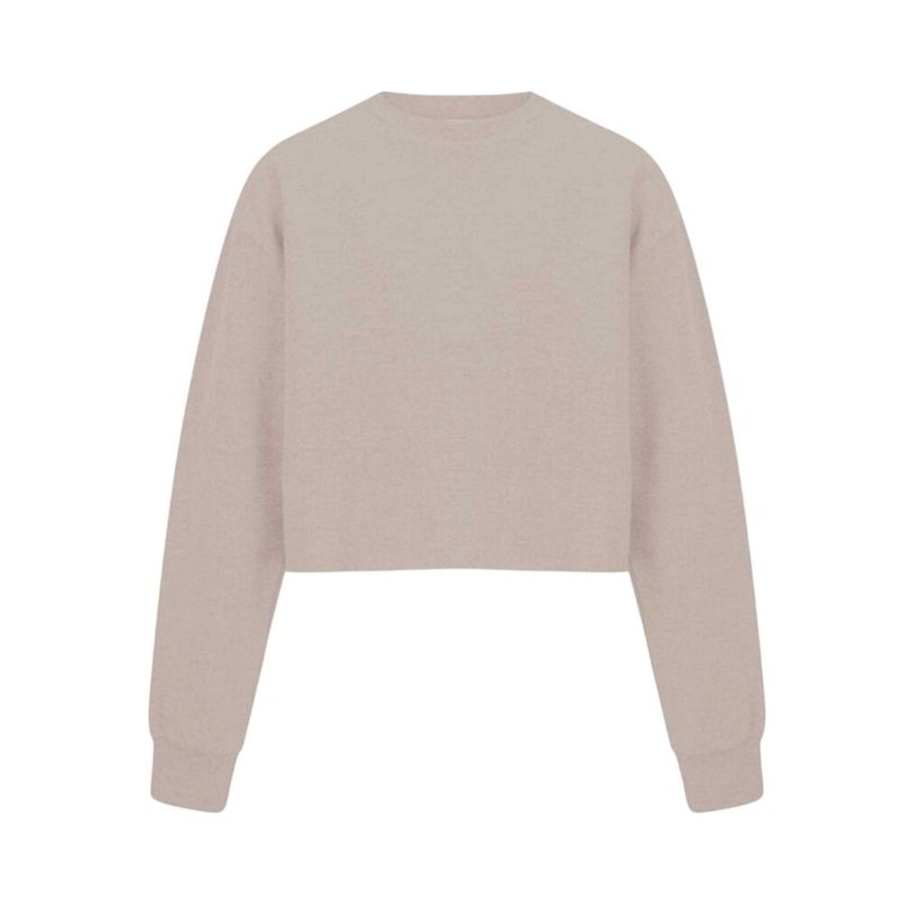 Miso Womens/Ladies Relaxed Fit Crop Sweatshirt / Sand